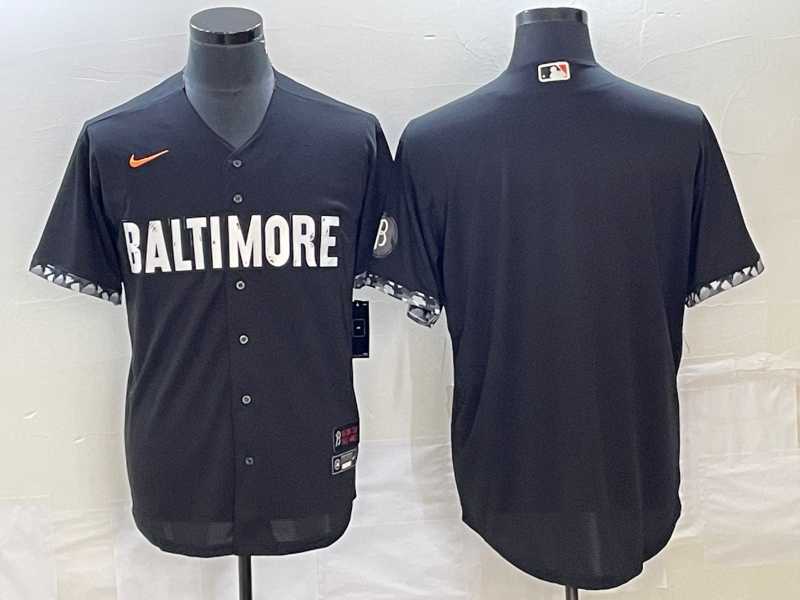Men%27s Baltimore Orioles Blank Black 2023 City Connect Cool Base Stitched Jersey